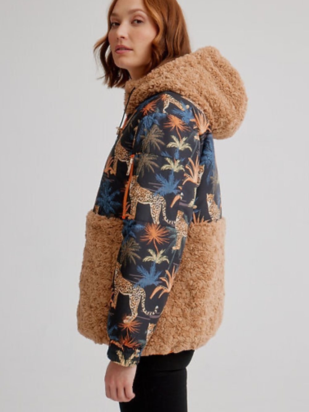 Nikki Jones Cheetah King Sherpa Coat Women’s XL